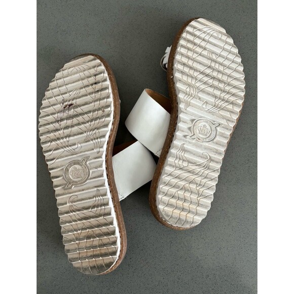 BORN MORENA WHITE LEATHER SLIDES SANDALS SZ 7M BRAIDED SLIP ON CASUAL RETAIL $99 - Picture 10 of 12